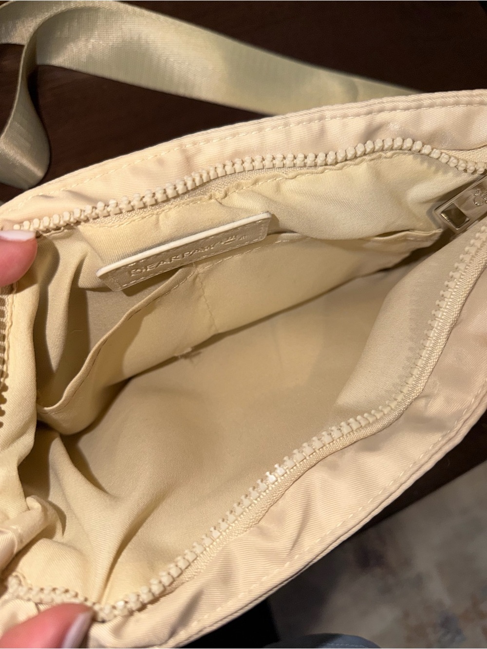 BearPaw Cream Quilted Crossbody Bag: Front Zip Pocket, Coin Purse, & Bear Charm - Picture 2 of 2